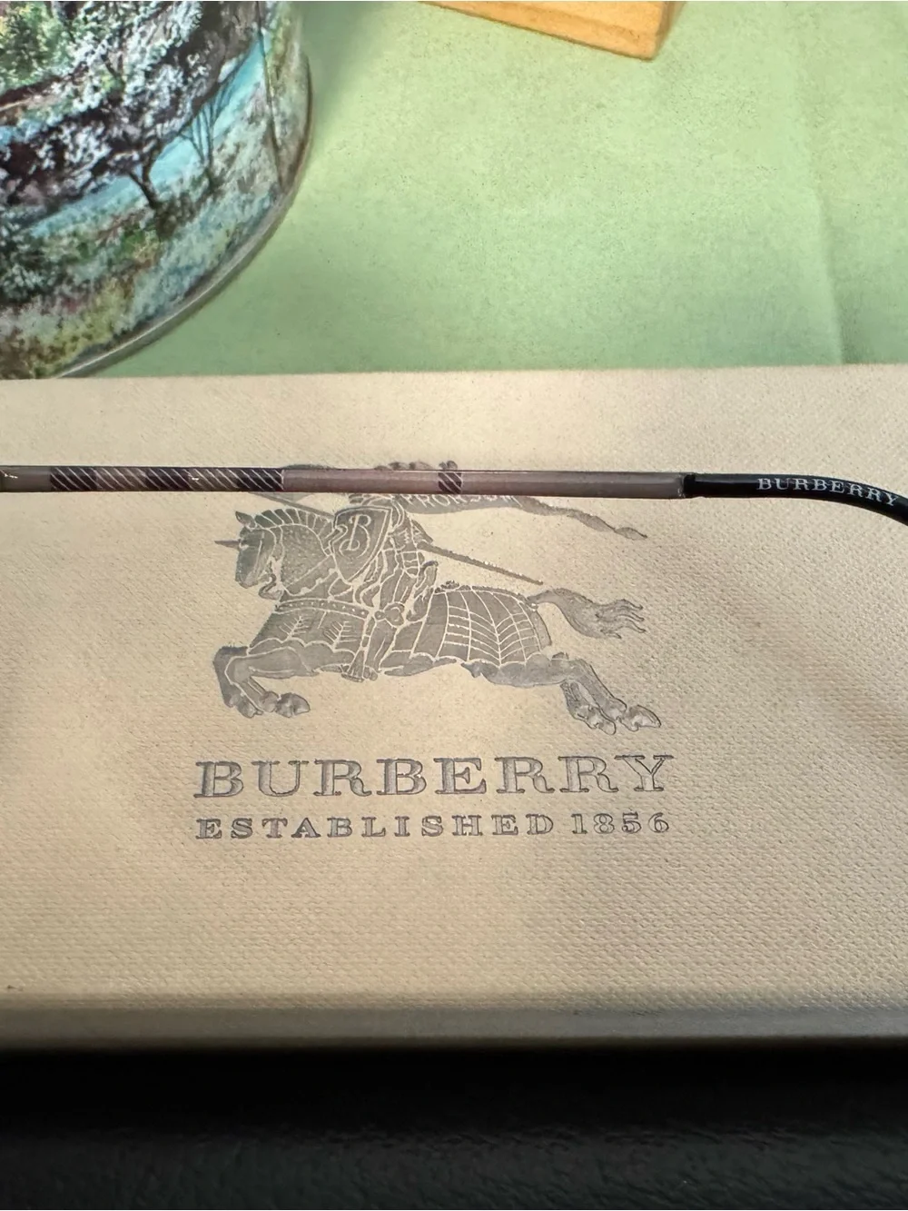 Burberry Silver Frame Sunglasses with Brown Lenses